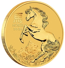 Moneda de oro de 1 oz del Año del Caballo de Perth Mint