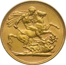 Moneda Soberano de Oro Victoria Velada