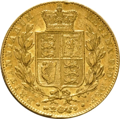 Moneda Soberano de Oro 1842 Victoria Joven con Reverso Escudado (L)