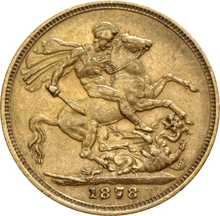 Moneda Soberano de Oro 1878 Victoria Joven (L)