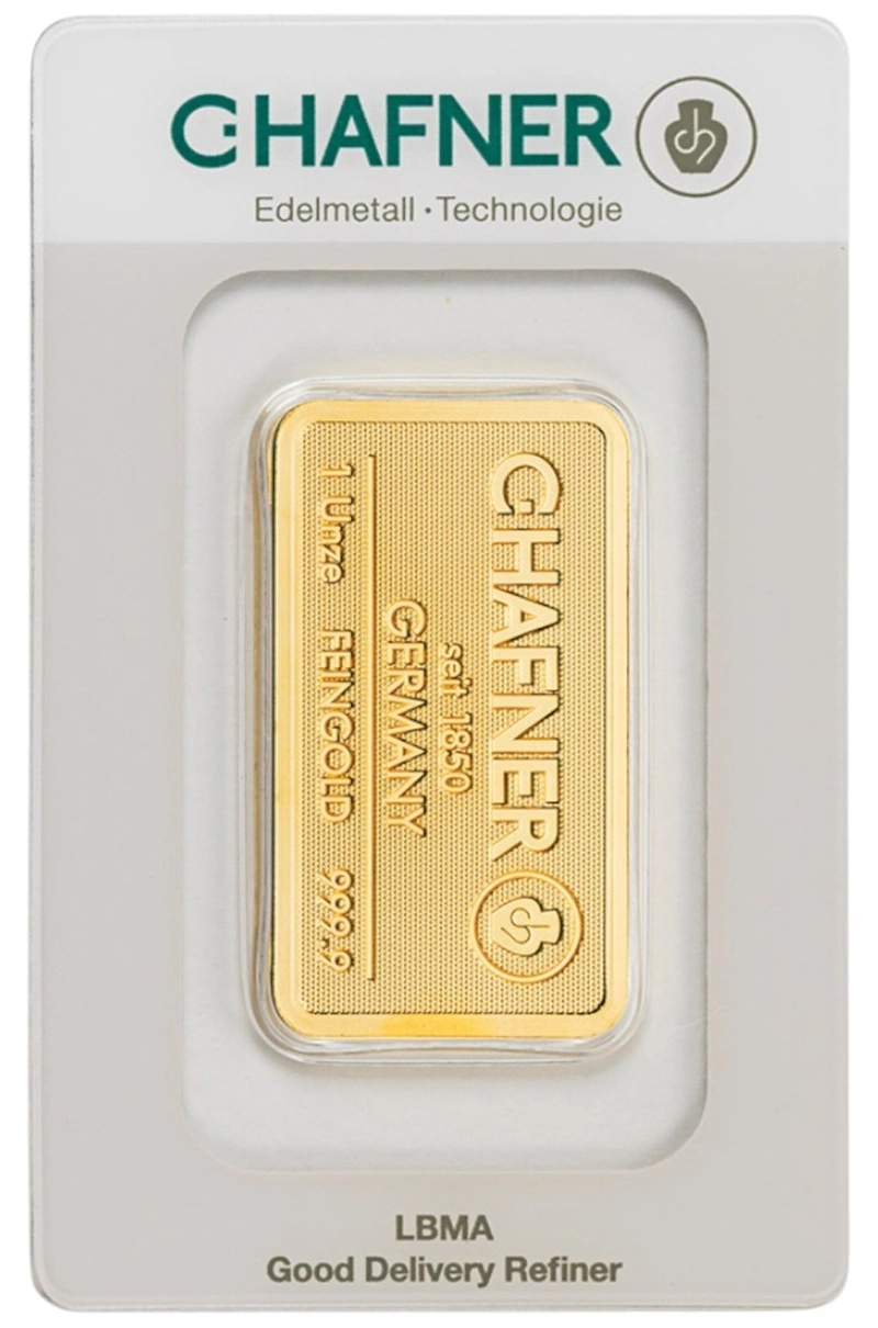 Lingote de Oro de 1 oz C. Hafner