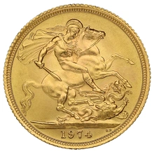 Moneda Soberano de Oro Isabel II Segundo Retrato en Cajita de Regalo