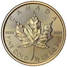 Maple Leaf Canadiense de 1/2 oz de Oro 2026