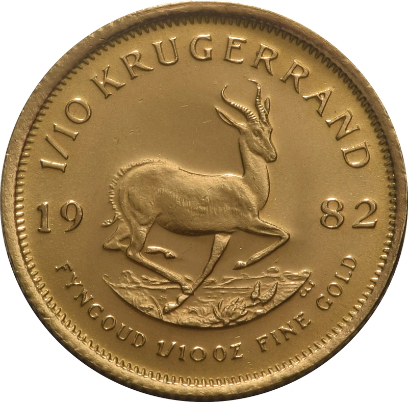 Moneda Krugerrand de 1/10 oz de Oro 1982