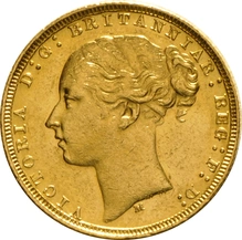 Moneda Soberano de Oro 1880 Victoria Joven (M)