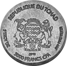Moneda de plata de 5 onzas del Rey Tutankamón(Año 2016)