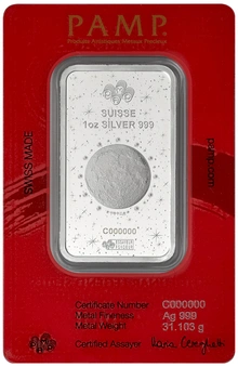 Lingote de plata de 1 oz 2026 Año del Caballo PAMP