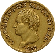 Moneda 20 Liras Sardas - Carlos Félix 1828