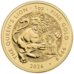 2026 León de la Reina - Bestias Tudor Moneda de oro de 1 onza