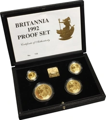 Juego de 4 Britannias Proof 1992 (en Caja Original)