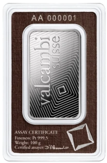 Lingote de Platino de 100 g Valcambi