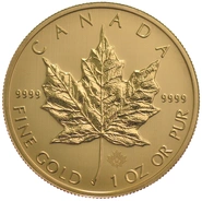 Maple Leaf Canadiense de 1 oz de Oro 2015