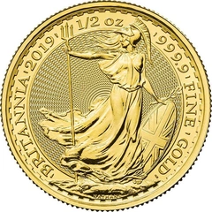 Moneda Britannia de Oro de 1/2 oz 2019