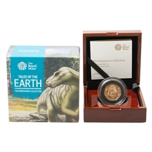 Moneda Colección Dinosaurios Iguanodonte de 50 peniques de Oro 2020 Proof en Caja