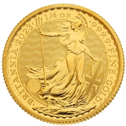 Moneda Britannia de Oro de 1/4 oz 2023 Isabel II