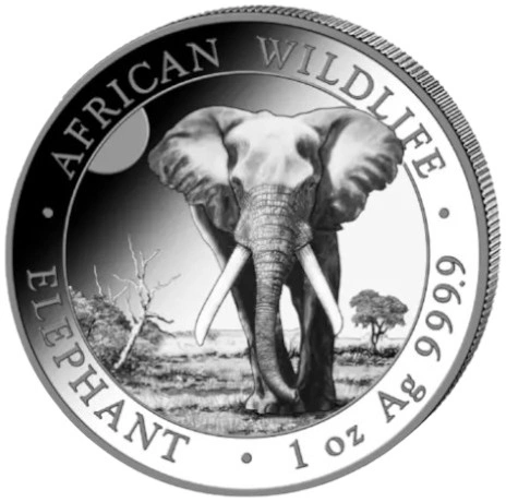 Moneda Plata 1 oz Elefante Somalí 2025