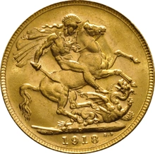 Moneda Soberano de Oro Jorge V 1918 Perth