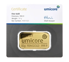 Lingote de Oro de 50 g Umicore