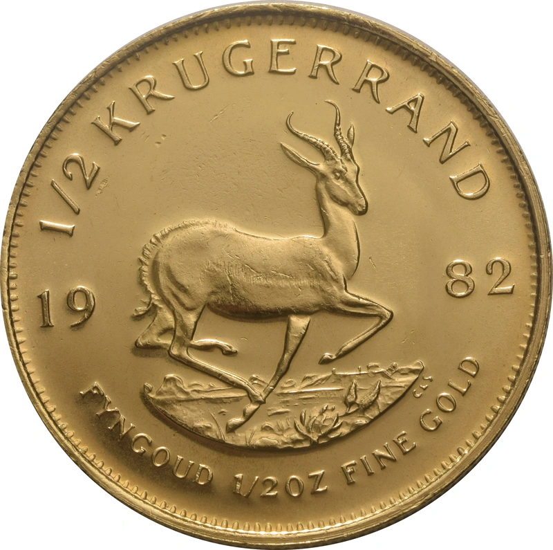 Moneda Krugerrand de 1/2 oz de Oro 1982
