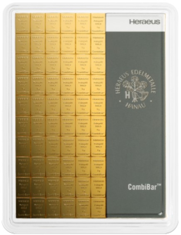 Heraeus CombiBar 100 x 1 Gram Gold Bar