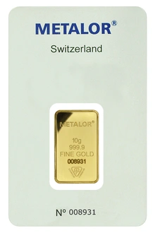 Lingote de Oro de 10 g Metalor