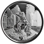 Moneda Plata 1 oz Dragón de Komodo Apocalíptico 2022