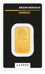 Lingote de Oro de 10 g Argor-Heraeus