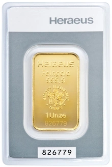 Lingote de Oro de 1 oz Heraeus Kinebar