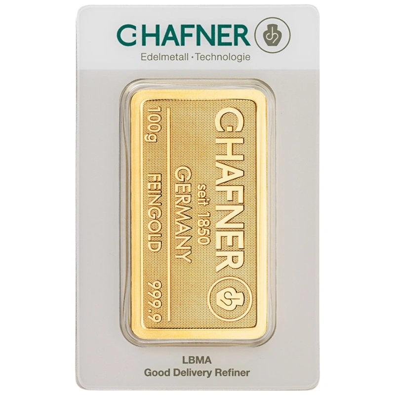 Lingote de Oro de 100 g C. Hafner