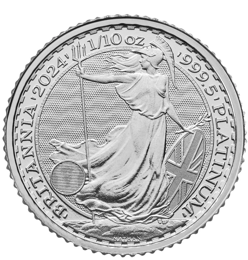 Moneda Britannia de Platina de Décimo de Onza 2024