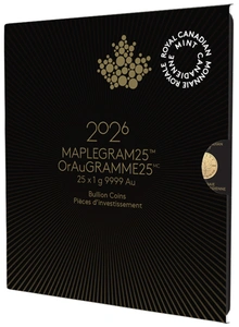 MapleGram 2026 25 x Monedas de oro de 1 g