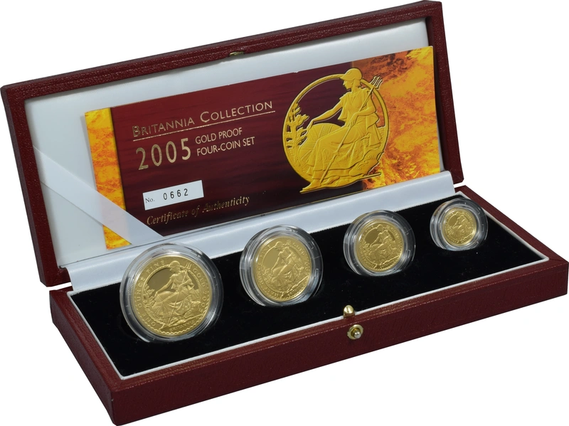 Juego de 4 Britannias Proof 2005 (en Caja Original)