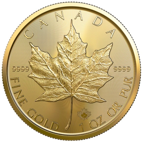 Moneda Maple Leaf Canadiense de Oro de 1 oz 2022