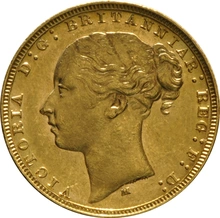 Moneda Soberano de Oro 1879 Victoria Joven (M)