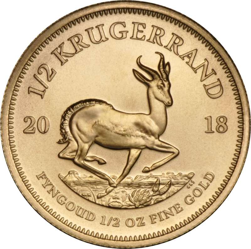 Moneda Krugerrand de 1/2 oz de Oro 2018