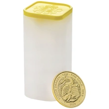 Moneda Bestias de Tudor Dragón de Oro de 1/4 oz 2024
