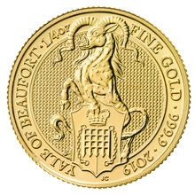 Moneda Bestias de la Reina El Eale de Beaufort de Oro de 1/4 oz 2019