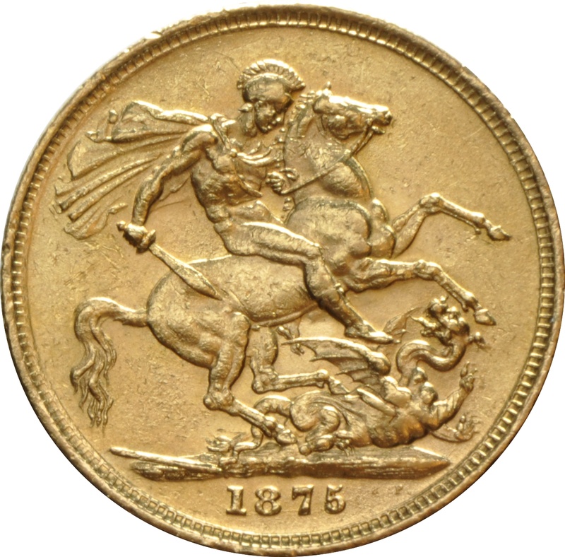 Soberano de Oro 1875 - Victoria Joven (M)