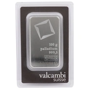 Lingote de Paladio de 100 g Valcambi