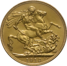 Moneda Soberano de Oro Jorge V 1912 Londres