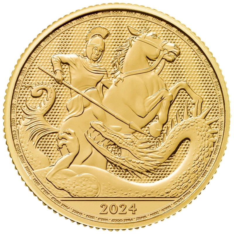 San Jorge y el Dragón 1/4 oz Moneda de Oro 2024