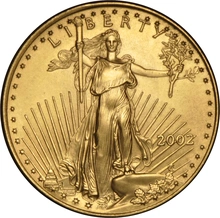 Moneda American Eagle de Oro de 1/4 oz 2002