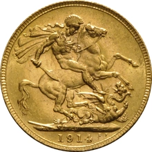 Moneda Soberano de Oro 1914 Jorge V (P)