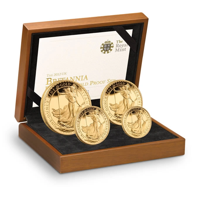 Juego de 4 Britannias Proof 2012 (en Caja Original)