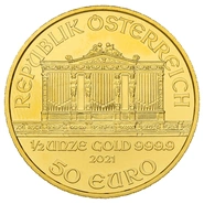 Moneda Filarmónica Viena de Oro de 1/2 oz 2021