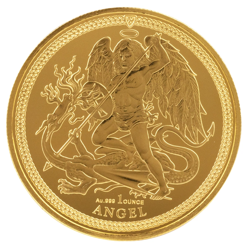 Moneda Ángel Isla de Man de Oro de 1 oz 2024