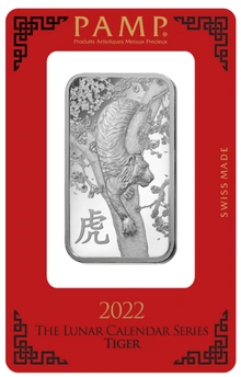 Lingote de Plata de 1 oz PAMP Año del Tigre 2022