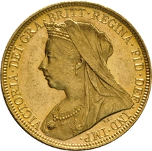 Moneda Soberano de Oro 1899 Victoria Velada (S)