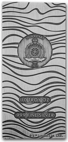 Moneda de Plata Rectangular de 10 oz - Guerra de las Galaxias™ Mandalorian Beskar