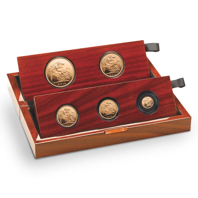 Juego de 5 Soberanos Proof 2015 en Caja Original
